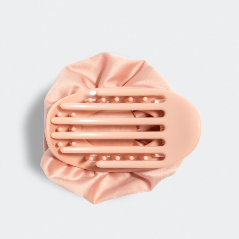 Kitsch - Agrafă Cloud Plată cu Rozetă din Satin - Terracotta, Medie - imagine 5