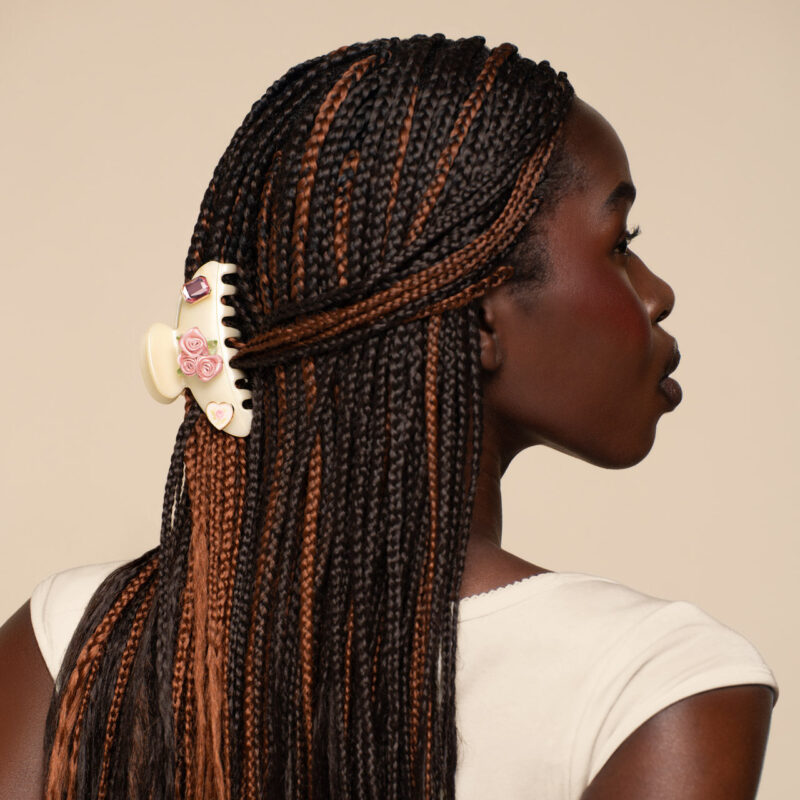 Kitsch - KitschPop Agrafă Curbată cu Charm-uri - Pearlized Cream - imagine 4