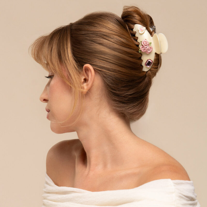 Kitsch - KitschPop Agrafă Curbată cu Charm-uri - Pearlized Cream - imagine 2