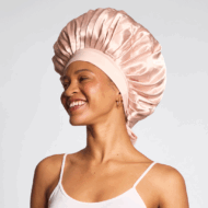 Kitsch - Bonetă Supradimensionată din Satin - Blush - imagine 3